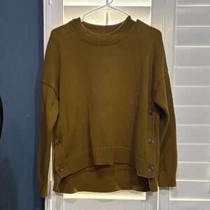 Madewell Olive Button-Accent Sweater